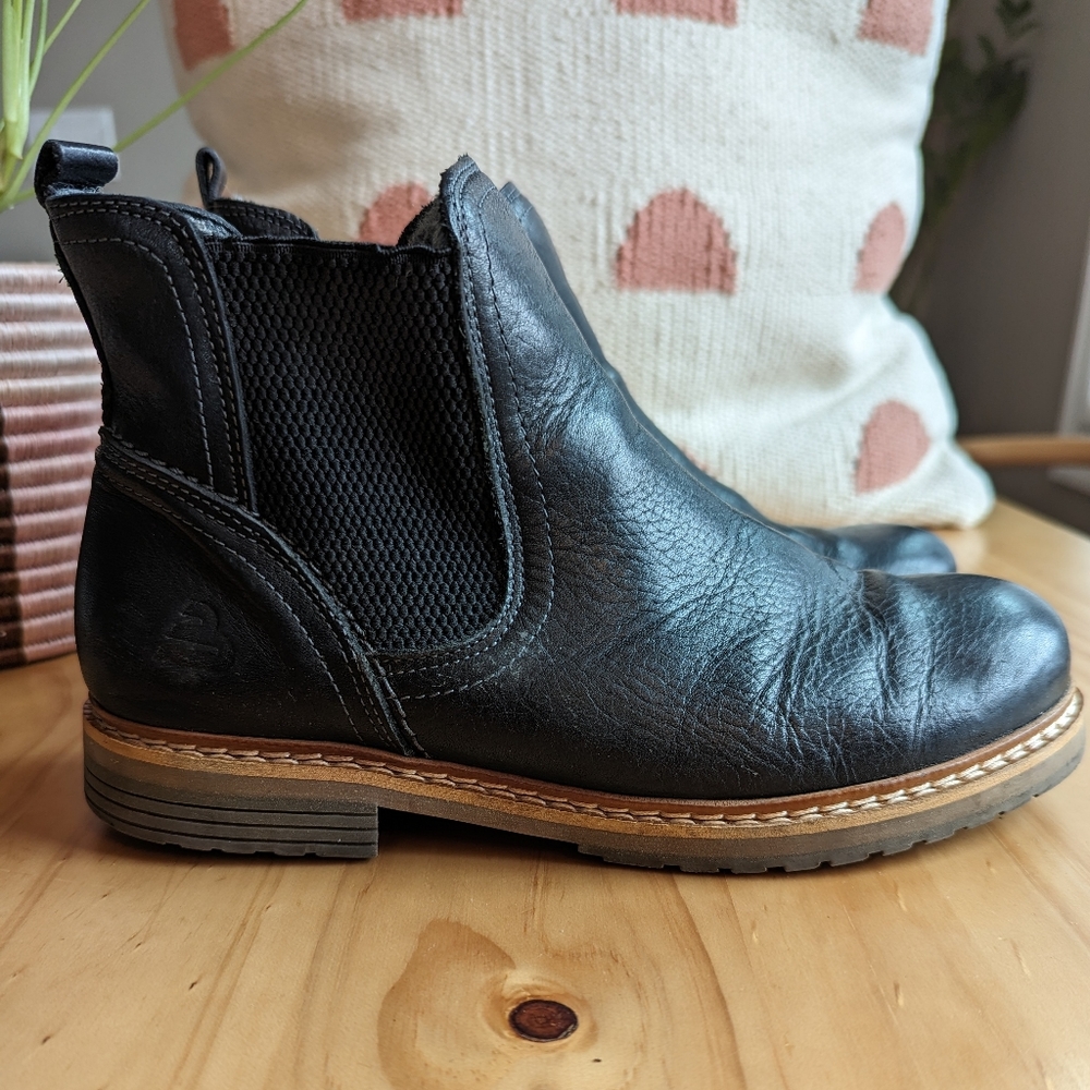 Bullboxer Black Leather Chelsea Ankle Boots Size EU 37/US 7